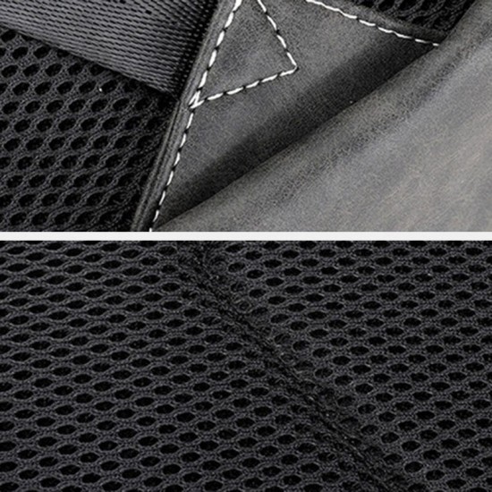 Men Multi-pocket Breathable PU Leather Backpack Vintage 14 Inch Laptop Bag Large Capacity Travel Bag Men Multi-pocket Breathable PU Leather Backpack Vintage 14 Inch Laptop Bag Large Capacity Travel Bag