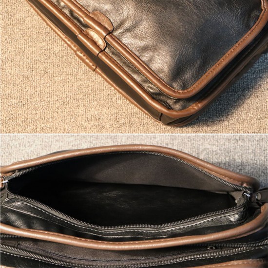 Men Casual Soft Leather Back Anti-theft Pocket Crossbody Bags Messenger Shoulder Bag Men Casual Soft Leather Back Anti-theft Pocket Crossbody Bags Messenger Shoulder Bag