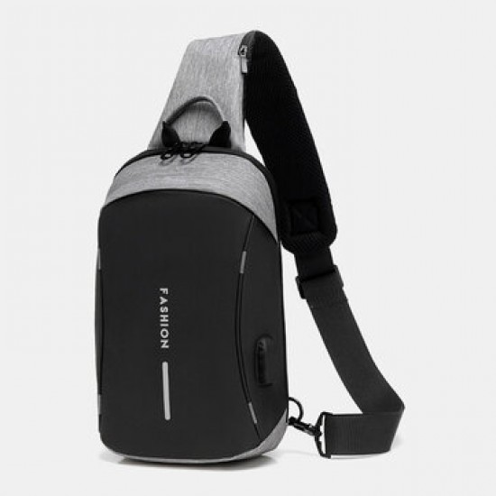 Men Large Capacity USB Charging Chest Bag Casual Waterproof Convertible Shoulder Strap Crossbody Bags Shoulder Bag Men Large Capacity USB Charging Chest Bag Casual Waterproof Convertible Shoulder Strap Crossbody Bags Shoulder Bag