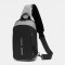 Men Large Capacity USB Charging Chest Bag Casual Waterproof Convertible Shoulder Strap Crossbody Bags Shoulder Bag