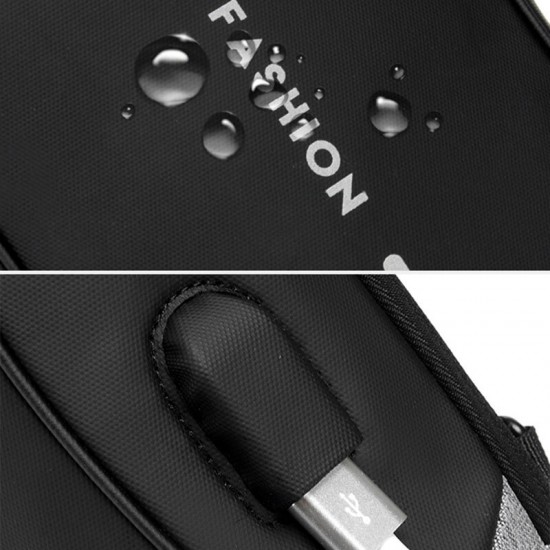 Men Large Capacity USB Charging Chest Bag Casual Waterproof Convertible Shoulder Strap Crossbody Bags Shoulder Bag Men Large Capacity USB Charging Chest Bag Casual Waterproof Convertible Shoulder Strap Crossbody Bags Shoulder Bag