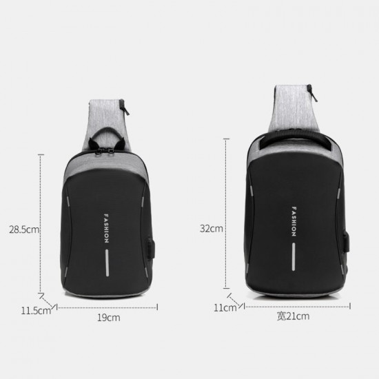 Men Large Capacity USB Charging Chest Bag Casual Waterproof Convertible Shoulder Strap Crossbody Bags Shoulder Bag Men Large Capacity USB Charging Chest Bag Casual Waterproof Convertible Shoulder Strap Crossbody Bags Shoulder Bag