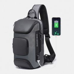Men Multifunction Multi-pocket USB Charging Chest Bag Large Capacity 15.6 Inch Laptop Bag Crossbody Bags Shoulder Bag