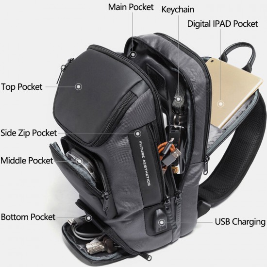 Men Multifunction Multi-pocket USB Charging Chest Bag Large Capacity 15.6 Inch Laptop Bag Crossbody Bags Shoulder Bag Men Multifunction Multi-pocket USB Charging Chest Bag Large Capacity 15.6 Inch Laptop Bag Crossbody Bags Shoulder Bag