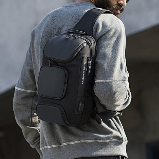 Men Multifunction Multi-pocket USB Charging Chest Bag Large Capacity 15.6 Inch Laptop Bag Crossbody Bags Shoulder Bag Men Multifunction Multi-pocket USB Charging Chest Bag Large Capacity 15.6 Inch Laptop Bag Crossbody Bags Shoulder Bag