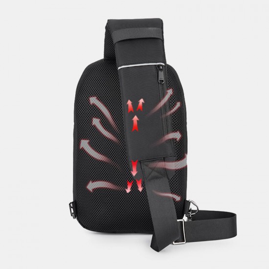 Men Large Capacity Waterproof Chest Bag Headphones Jack USB Charging Shoulder Bag Crossbody Bags Men Large Capacity Waterproof Chest Bag Headphones Jack USB Charging Shoulder Bag Crossbody Bags