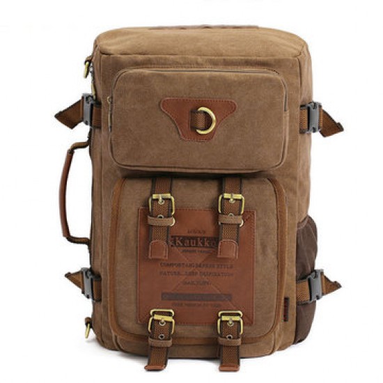 KAUKKO Men's Canvas Army Style Shoulder Travel Tactical Backpacks KAUKKO Men's Canvas Army Style Shoulder Travel Tactical Backpacks