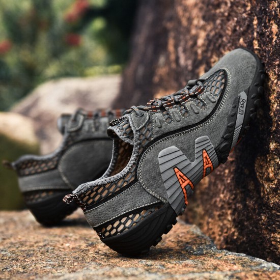 Men Outdoor Mesh Breathable Slip Resistant Water Hiking Shoes Men Outdoor Mesh Breathable Slip Resistant Water Hiking Shoes