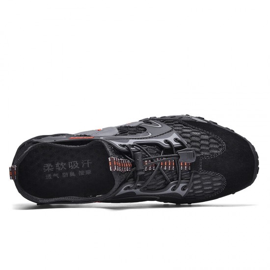 Men Mesh Non Slip Quick Drying Elastic Lace Outdoor Casual Hiking Sneakers Men Mesh Non Slip Quick Drying Elastic Lace Outdoor Casual Hiking Sneakers