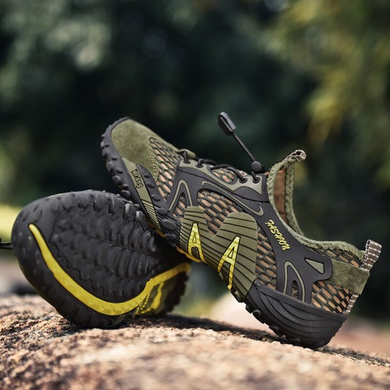 Men Mesh Non Slip Quick Drying Elastic Lace Outdoor Casual Hiking Sneakers Men Mesh Non Slip Quick Drying Elastic Lace Outdoor Casual Hiking Sneakers