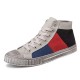 Men Colorblock Canvas High Top Lace Up Sports Casual Trainers Men Colorblock Canvas High Top Lace Up Sports Casual Trainers