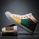 Men Colorblock Canvas High Top Lace Up Sports Casual Trainers Men Colorblock Canvas High Top Lace Up Sports Casual Trainers