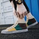Men Colorblock Canvas High Top Lace Up Sports Casual Trainers Men Colorblock Canvas High Top Lace Up Sports Casual Trainers
