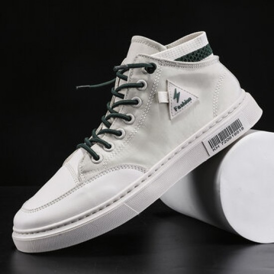 Men Stylish Stitching Canvas Comfy Breathable High Top Casual Sneakers Men Stylish Stitching Canvas Comfy Breathable High Top Casual Sneakers