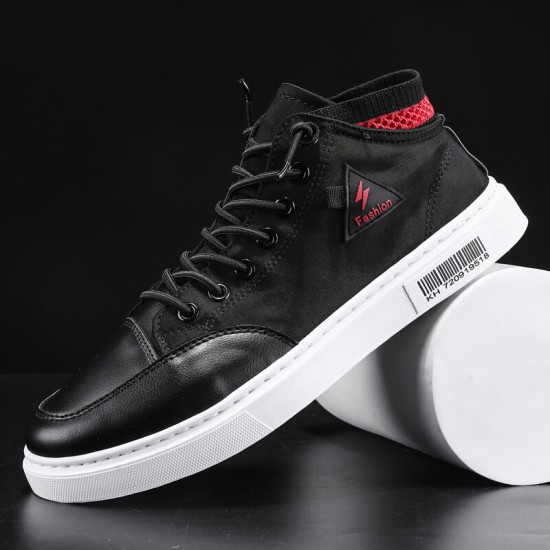 Men Stylish Stitching Canvas Comfy Breathable High Top Casual Sneakers Men Stylish Stitching Canvas Comfy Breathable High Top Casual Sneakers