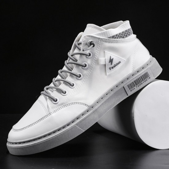 Men Stylish Stitching Canvas Comfy Breathable High Top Casual Sneakers Men Stylish Stitching Canvas Comfy Breathable High Top Casual Sneakers