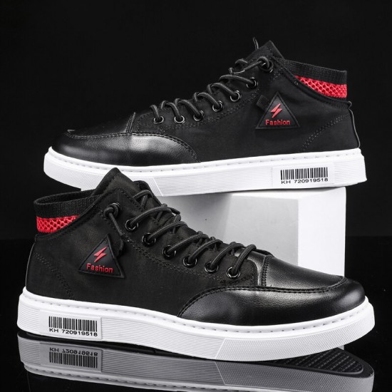 Men Stylish Stitching Canvas Comfy Breathable High Top Casual Sneakers Men Stylish Stitching Canvas Comfy Breathable High Top Casual Sneakers