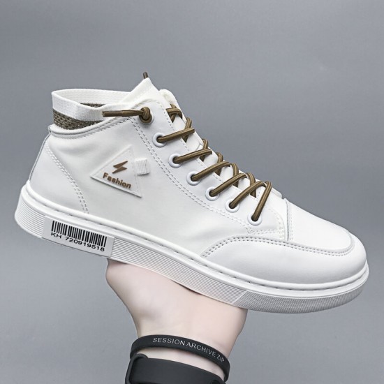 Men Stylish Stitching Canvas Comfy Breathable High Top Casual Sneakers Men Stylish Stitching Canvas Comfy Breathable High Top Casual Sneakers