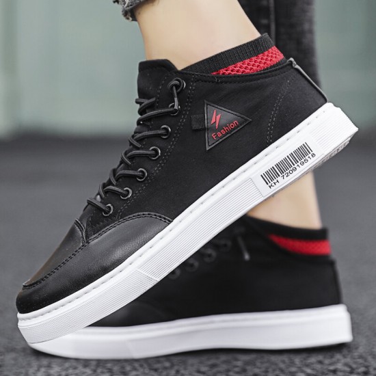 Men Stylish Stitching Canvas Comfy Breathable High Top Casual Sneakers Men Stylish Stitching Canvas Comfy Breathable High Top Casual Sneakers