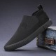 Men Synthetic Suede Elastic Panel Splicing Comfy Low Top Slip On Casual Sneakers Men Synthetic Suede Elastic Panel Splicing Comfy Low Top Slip On Casual Sneakers