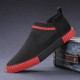 Men Synthetic Suede Elastic Panel Splicing Comfy Low Top Slip On Casual Sneakers Men Synthetic Suede Elastic Panel Splicing Comfy Low Top Slip On Casual Sneakers
