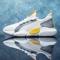 Men Colorblock Mesh Fabric Breathable Sport Casual Running Sneakers