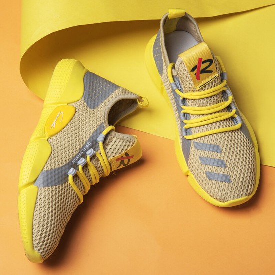 Men Colorblock Mesh Fabric Breathable Sport Casual Running Sneakers Men Colorblock Mesh Fabric Breathable Sport Casual Running Sneakers