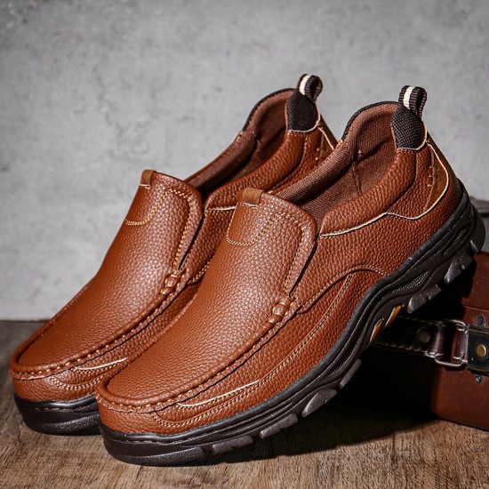 Menico Men Outdoor Sport Cowhide Leather Slip Resistant Soft Hiking Shoes Menico Men Outdoor Sport Cowhide Leather Slip Resistant Soft Hiking Shoes