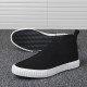 Men Comfy Breathable Canvas Elastic Slip On High Top Casual Sneakers Men Comfy Breathable Canvas Elastic Slip On High Top Casual Sneakers
