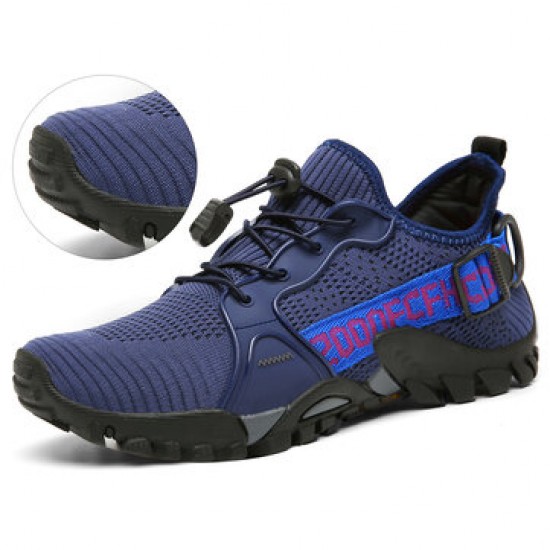 Men Outdoor Breatahble Knitted Fabric Comfy Non Slip Soft Easy Elastic Lace Up Sneakers Men Outdoor Breatahble Knitted Fabric Comfy Non Slip Soft Easy Elastic Lace Up Sneakers