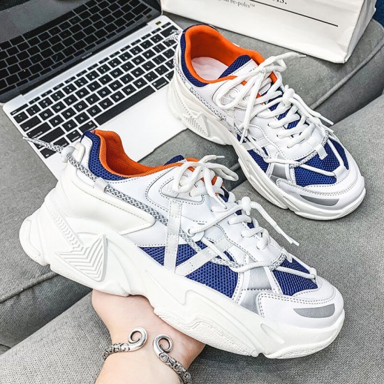 Men Mesh Breathable Non Slip Comfy Thick Sole Sports Casual Chunky Shoes Men Mesh Breathable Non Slip Comfy Thick Sole Sports Casual Chunky Shoes