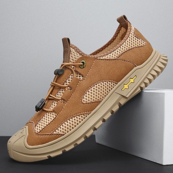 Men Mesh Breathable Hollow Out Hand Stitching Soft Bottom Non Slip Casual Sports Shoes Men Mesh Breathable Hollow Out Hand Stitching Soft Bottom Non Slip Casual Sports Shoes