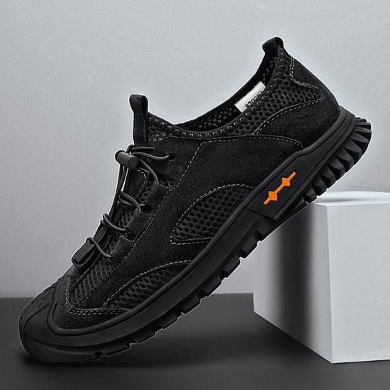 Men Mesh Breathable Hollow Out Hand Stitching Soft Bottom Non Slip Casual Sports Shoes Men Mesh Breathable Hollow Out Hand Stitching Soft Bottom Non Slip Casual Sports Shoes