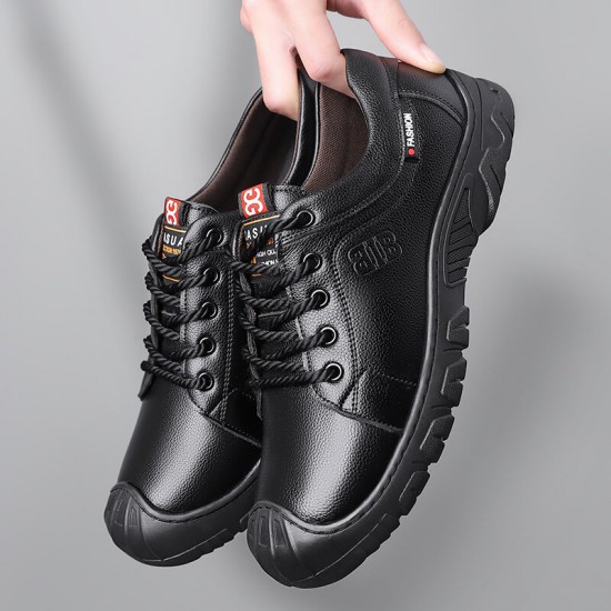 Men Genuine Leather Breathable Soft Bottom Non Slip Lace Up Outdoor Casual Shoes Men Genuine Leather Breathable Soft Bottom Non Slip Lace Up Outdoor Casual Shoes