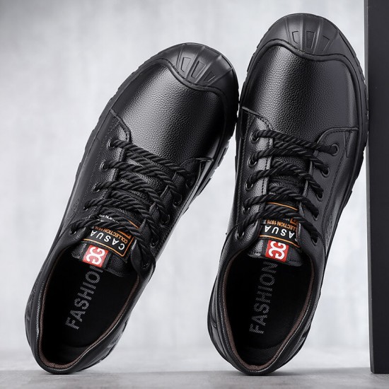 Men Genuine Leather Breathable Soft Bottom Non Slip Lace Up Outdoor Casual Shoes Men Genuine Leather Breathable Soft Bottom Non Slip Lace Up Outdoor Casual Shoes