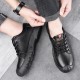 Men Genuine Leather Breathable Soft Bottom Non Slip Lace Up Outdoor Casual Shoes Men Genuine Leather Breathable Soft Bottom Non Slip Lace Up Outdoor Casual Shoes