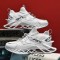 Men Breathable Fabric Comfy Blade Sole Non Slip Lace Up Running Casual Sports Shoes