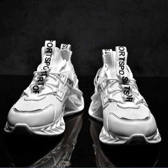 Men Breathable Fabric Comfy Blade Sole Non Slip Lace Up Running Casual Sports Shoes Men Breathable Fabric Comfy Blade Sole Non Slip Lace Up Running Casual Sports Shoes