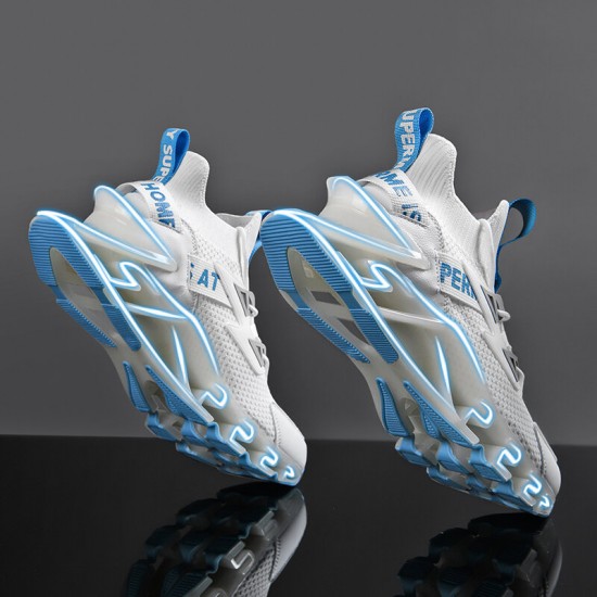 Men Breathable Fabric Soft Blade Thick Sole Non Slip Lace Up Comfy Sports Casual Shoes Men Breathable Fabric Soft Blade Thick Sole Non Slip Lace Up Comfy Sports Casual Shoes