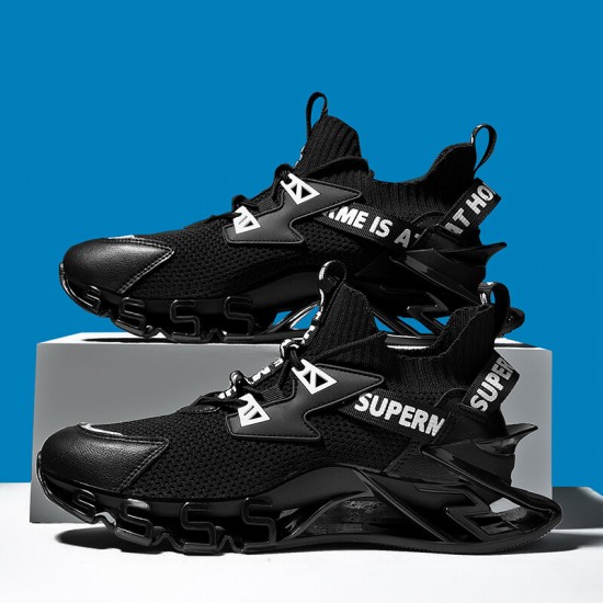 Men Breathable Fabric Soft Blade Thick Sole Non Slip Lace Up Comfy Sports Casual Shoes Men Breathable Fabric Soft Blade Thick Sole Non Slip Lace Up Comfy Sports Casual Shoes