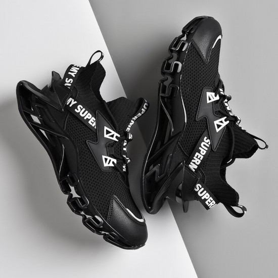 Men Breathable Fabric Soft Blade Thick Sole Non Slip Lace Up Comfy Sports Casual Shoes Men Breathable Fabric Soft Blade Thick Sole Non Slip Lace Up Comfy Sports Casual Shoes