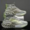 Men Breathable Fabric Soft Blade Sole Non Slip Lace Up Comfy Sports Casual Running Sneakers