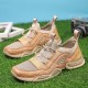 Men Leather Breathable Mesh Comfy Fabric Soft Bottom Elastic Band Casual Sports Shoes Men Leather Breathable Mesh Comfy Fabric Soft Bottom Elastic Band Casual Sports Shoes