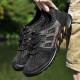 Men Genuine Leather Breathable Mesh Soft Bottom Non Slip Elastic Band Casual Sports Shoes Men Genuine Leather Breathable Mesh Soft Bottom Non Slip Elastic Band Casual Sports Shoes