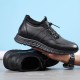 Men Cowhide Leather Breathable Comfy Soft Bottom Non Slip Elastic Band Casual Shoes Men Cowhide Leather Breathable Comfy Soft Bottom Non Slip Elastic Band Casual Shoes