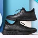 Men Cowhide Leather Breathable Comfy Soft Bottom Non Slip Elastic Band Casual Shoes Men Cowhide Leather Breathable Comfy Soft Bottom Non Slip Elastic Band Casual Shoes