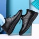 Men Cowhide Leather Breathable Comfy Soft Bottom Non Slip Elastic Band Casual Shoes Men Cowhide Leather Breathable Comfy Soft Bottom Non Slip Elastic Band Casual Shoes
