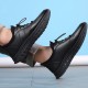 Men Cowhide Leather Breathable Comfy Soft Bottom Non Slip Elastic Band Casual Shoes Men Cowhide Leather Breathable Comfy Soft Bottom Non Slip Elastic Band Casual Shoes