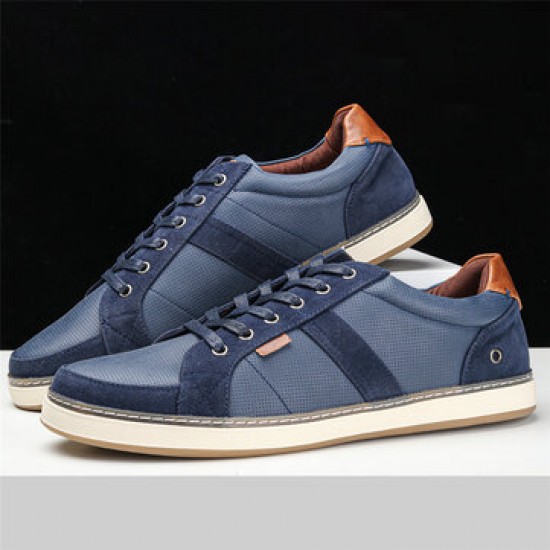 Men Breathable Soft Bottom Comfy Trendy Splicing Lace Up Casual Court Shoes Men Breathable Soft Bottom Comfy Trendy Splicing Lace Up Casual Court Shoes