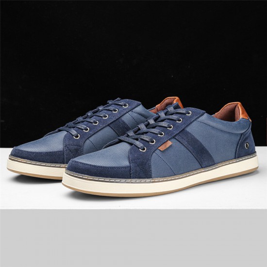 Men Breathable Soft Bottom Comfy Trendy Splicing Lace Up Casual Court Shoes Men Breathable Soft Bottom Comfy Trendy Splicing Lace Up Casual Court Shoes